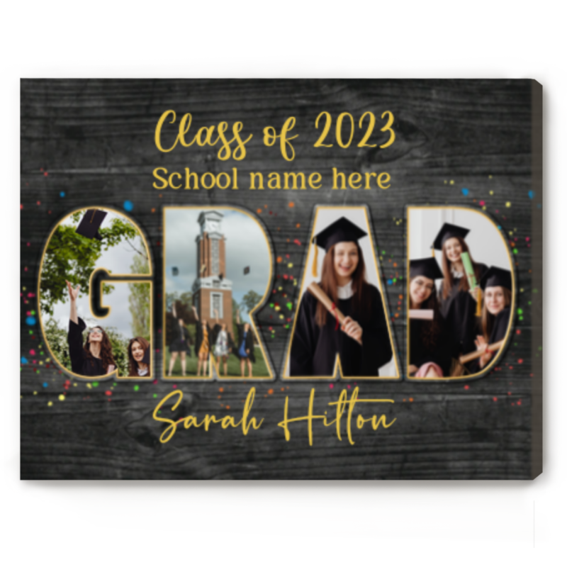 grad photo collage canvas personalized grad gift unique graduation gifts for her for him class of 2023