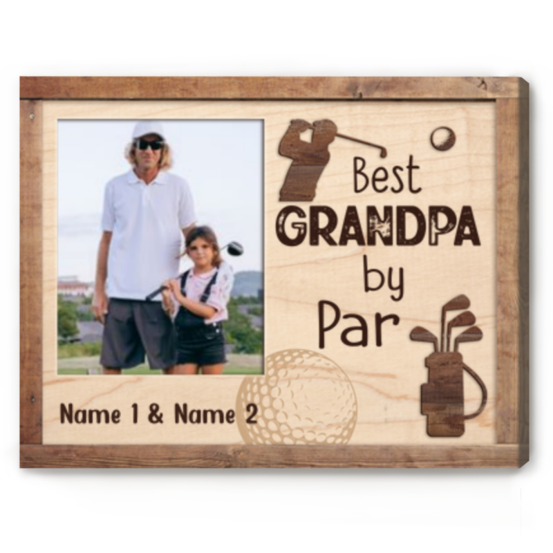 best grandpa by par photo canvas father's day golf ideas customized grandpa golf gifts from grandkids