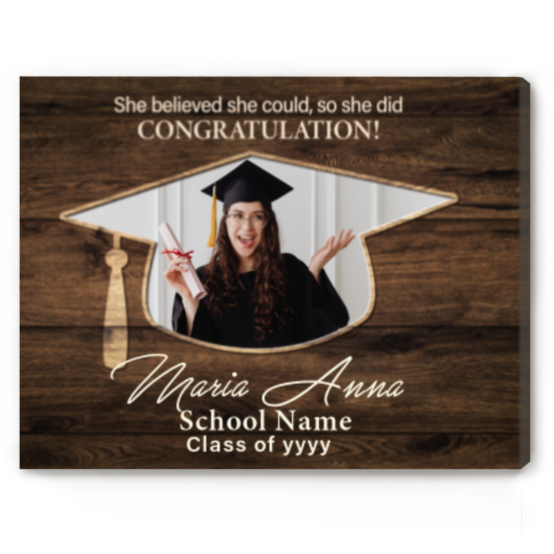 she believed she could so she did picture canvas personalized graduation presents for her graduation gifts for women
