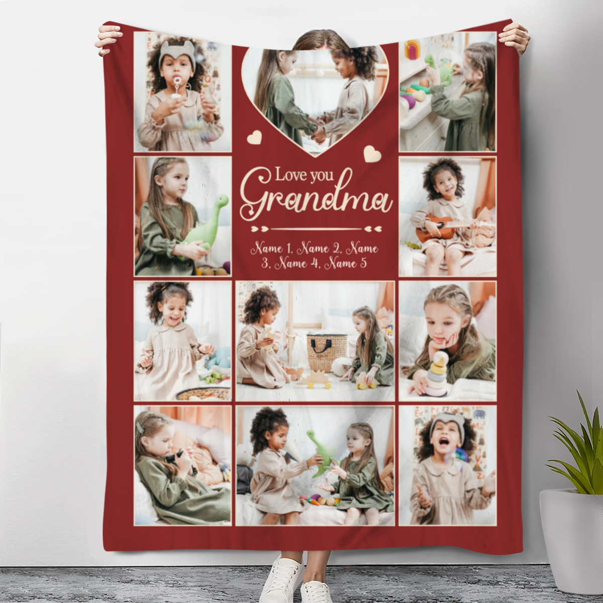 Picture Collage Blankets For Grandma, Grandma Mothers Day Gifts