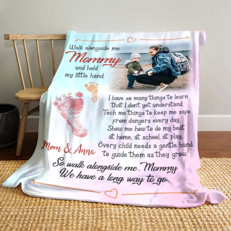 Walk Alongside Me Mommy Photo Blanket, Mothers Day Gift From Toddler ...