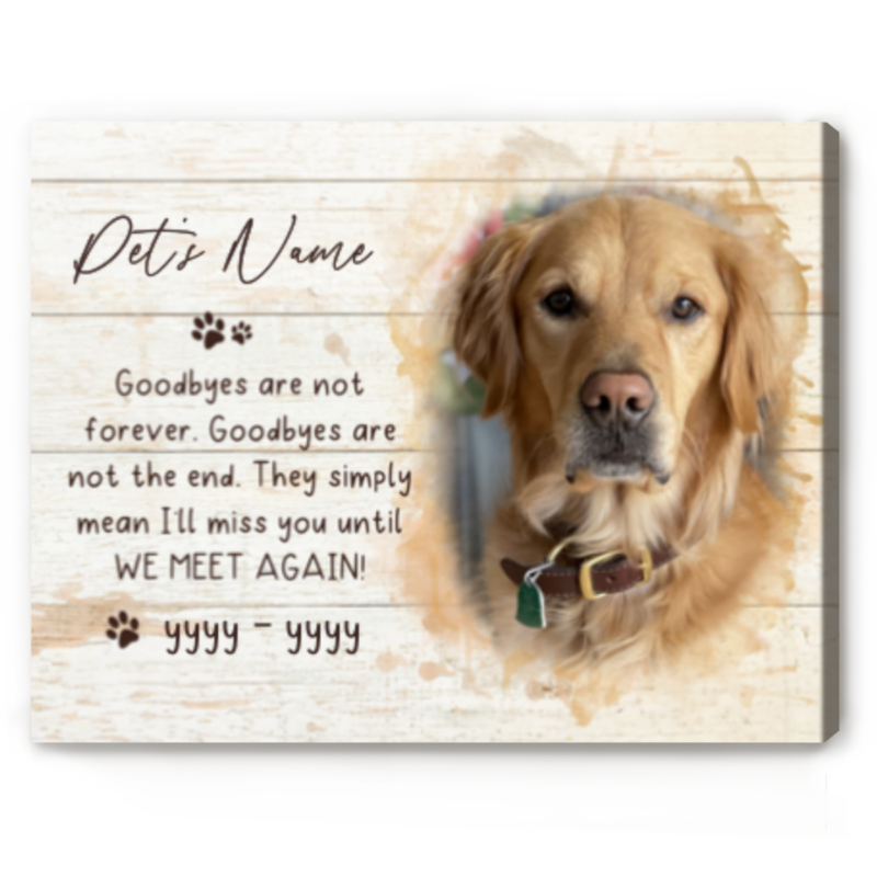 Personalized Pet Memorial Canvas, Gifts For Someone Who Lost A Pet, Pet Loss Portrait