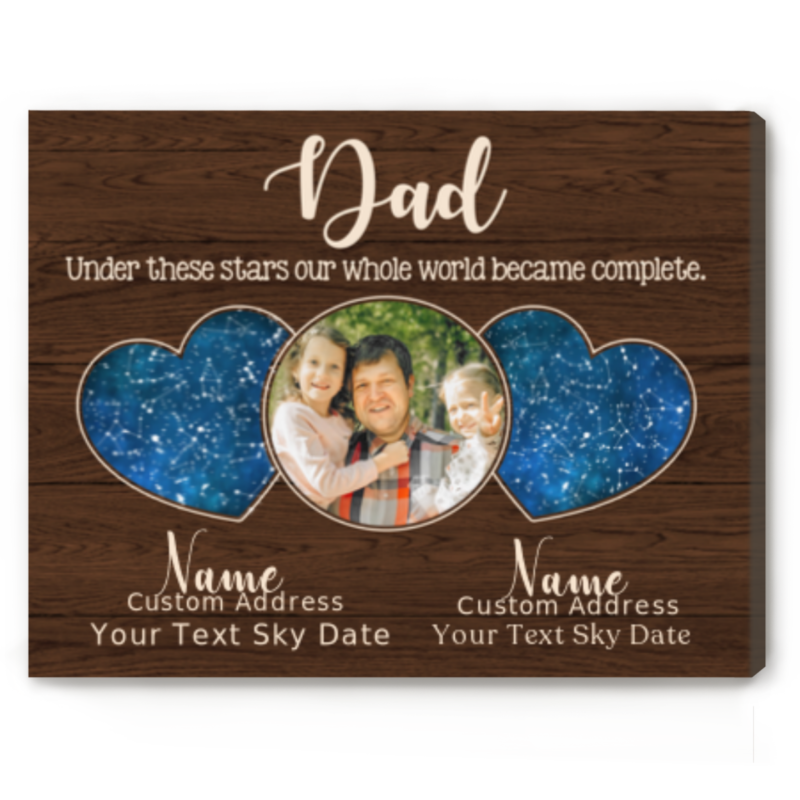 2 sky maps with photo for dad fathers day star map gift personalized dad gifts from daughter
