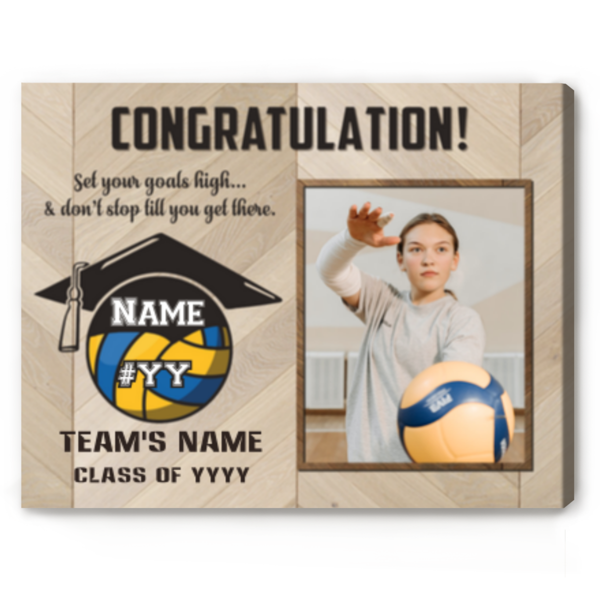 Personalized Volleyball Graduation Photo Print, Graduation Gift For