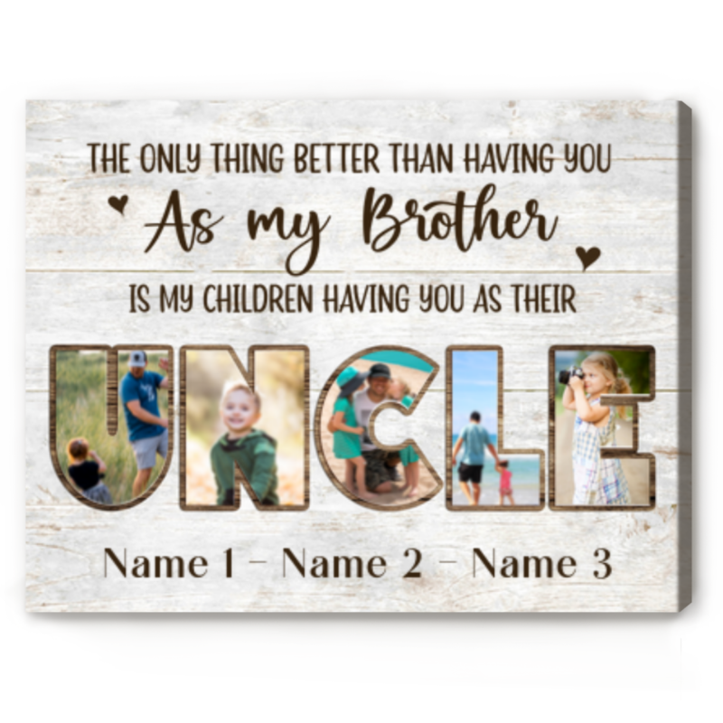 Uncle Photo Collage Canvas, Father's Day Gifts For Uncle, Personalized Brother Uncle Gifts, The Only Thing Better Than Having You As My Brother