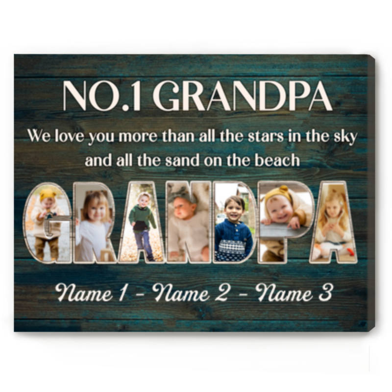 no.1 grandpa personalized photo gift fathers day gifts to grandpa grandpa gift from grandkids