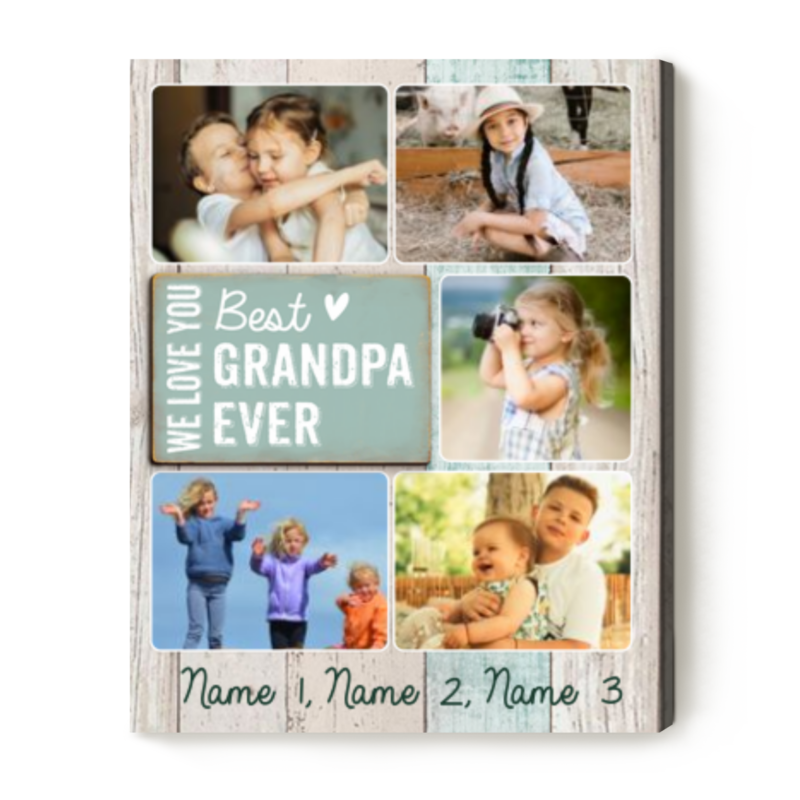 best grandpa ever picture canvas father's day present for grandpa personalized grandpa gifts