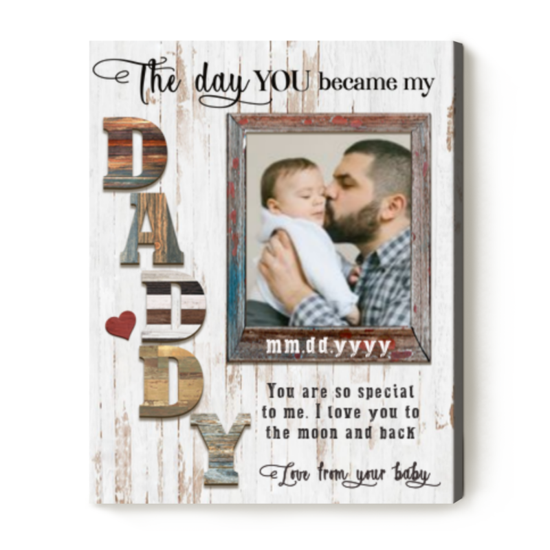 the night you became my daddy photo print father's day present from newborn baby personalized gift for new daddy