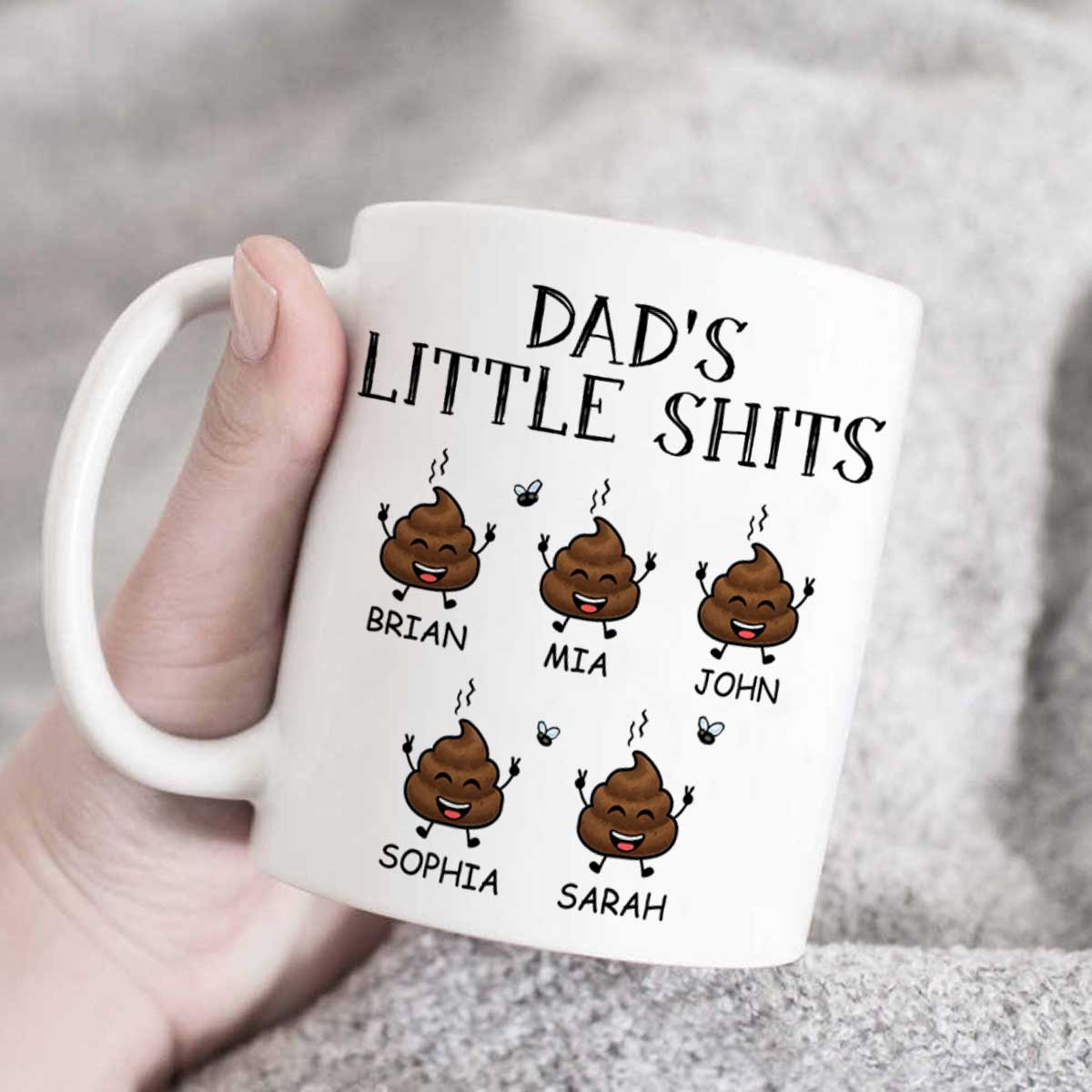 dads little shits personalized mug