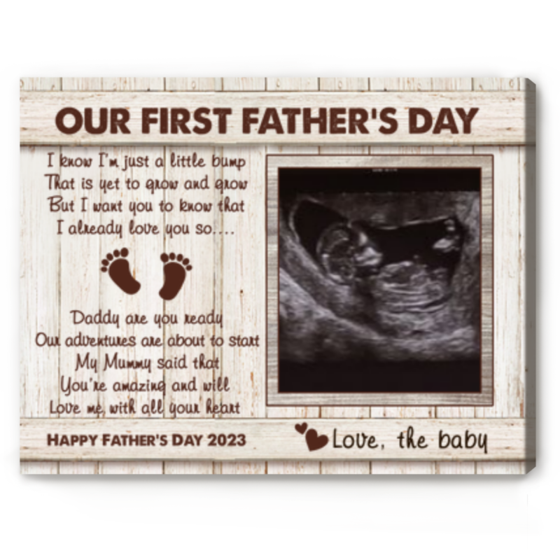 our first father's day sonogram picture canvas father's day gift for soon to be dad expecting dad gifts from bump