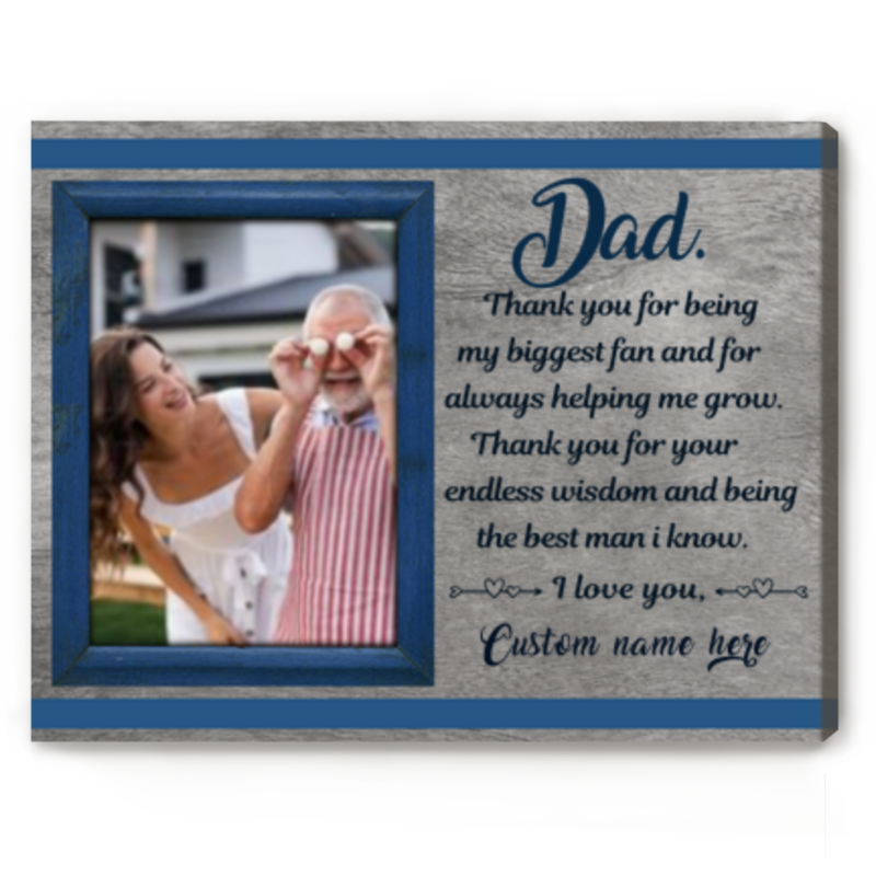 dad thank you gift custom photo canvas father's day picture gifts for dad dad gifts from daughter