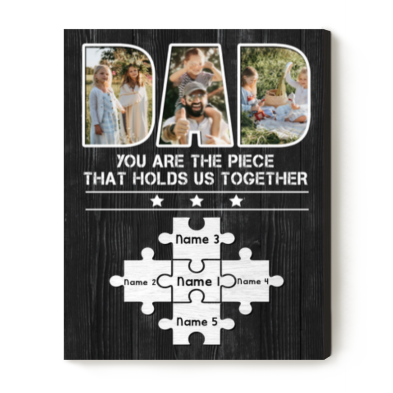 dad you are the piece that holds us together photo canvas father's day puzzle piece gift personalized gifts for dad from son