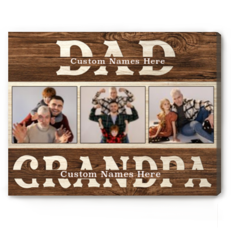 dad grandpa gifts personalized photo canvas grandpa fathers day gift grandpa gifts with grandkids name