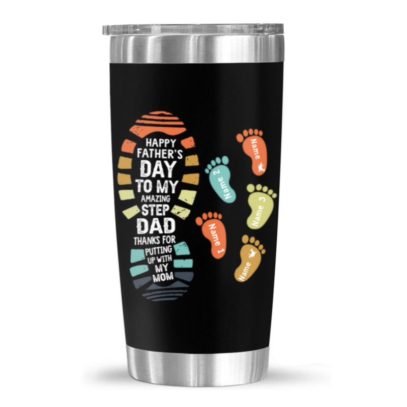 step dad tumbler with kids names father's day gifts stepdad personalized gifts for stepdad step father gifts tumbler