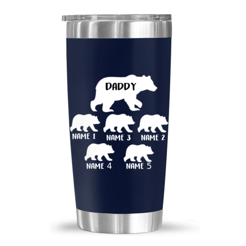 daddy bear tumbler with names fathers day gifts from kids personalized gift for daddy