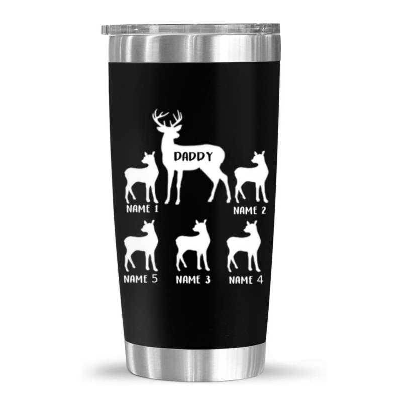daddy deer tumbler with names father's day gift for hunter dad deer hunting gifts for dad tumbler