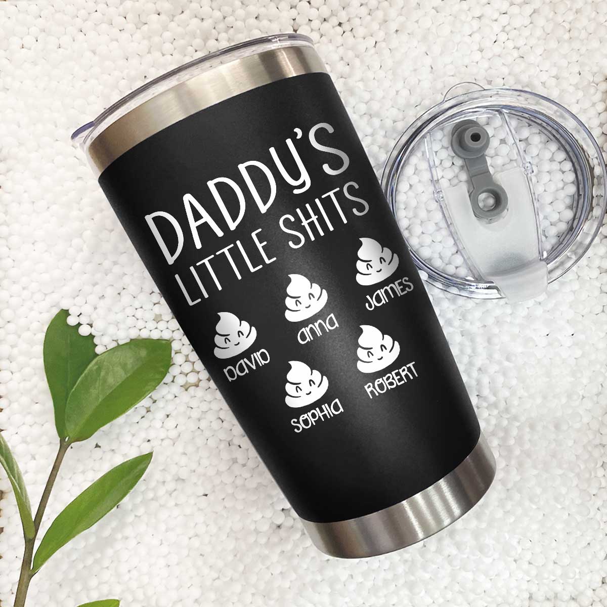 Personalized Daddy’s Little Shit Tumbler, Daddy Tumbler With Kid’s 