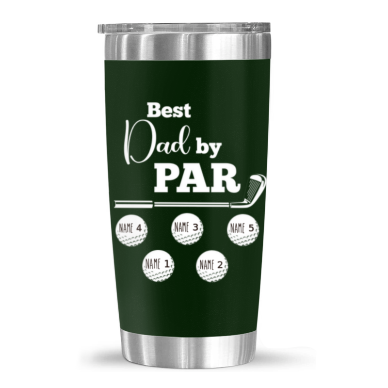 best dad by par tumbler custom kids names golf father's day gifts for dad dad golf tumbler from kids