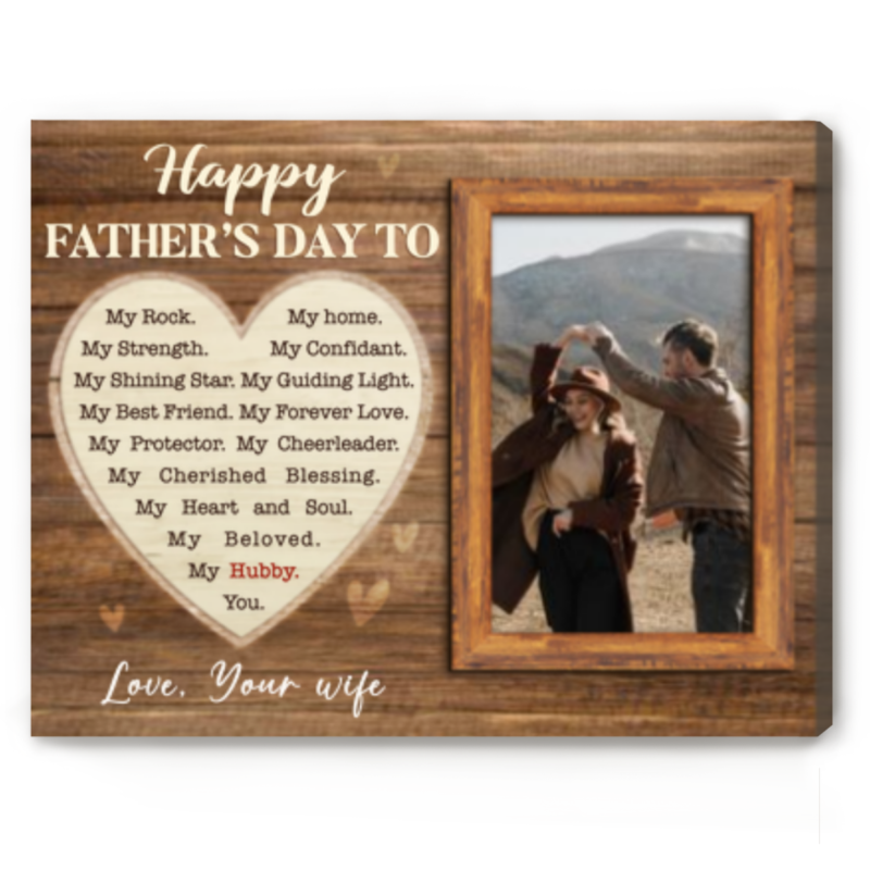 happy father's day to husband personalized photo canvas fathers day husband gift from wife gifts for boyfriend on fathers day