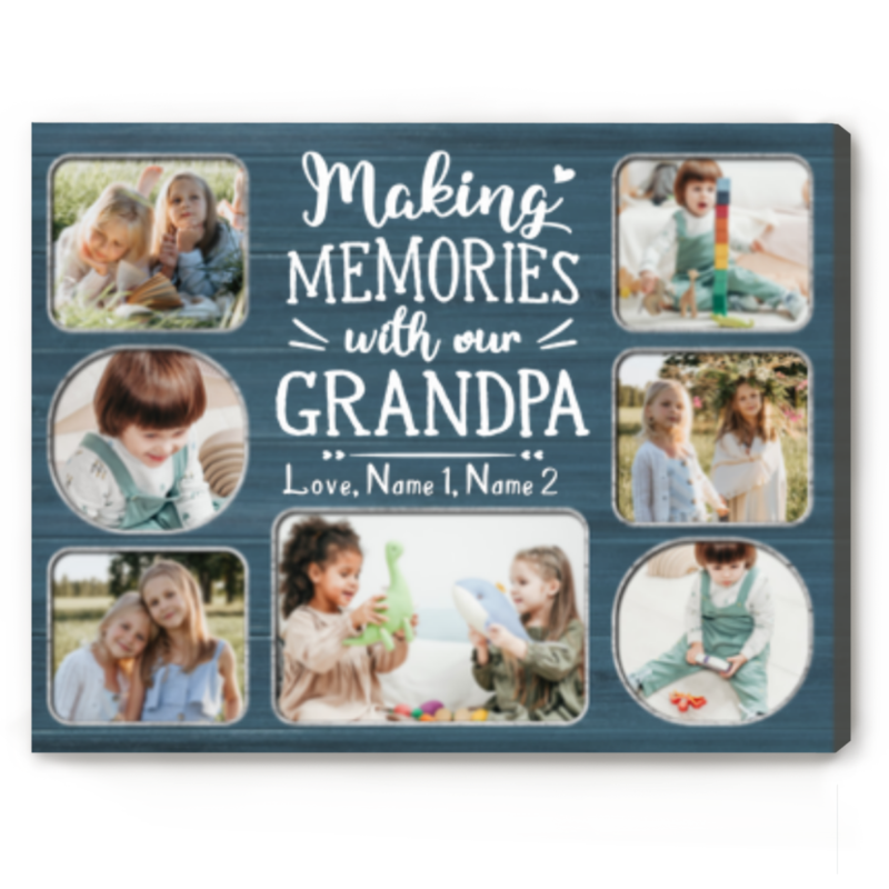 making memories with our grandpa photo collage personalized gifts for grandpa from grandkids christmas gifts for grandpa