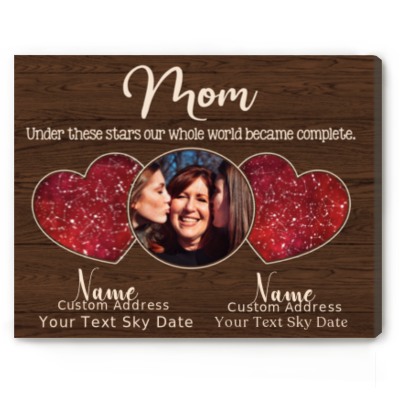 personalized 2 night sky with photo for mom star map xmas gifts for mom birthday gifts for mom