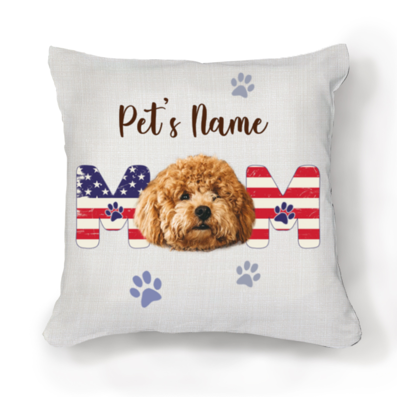 personalized american flag dog mom pillow with dog face dog mom 4th of july gifts dog lover gifts for her