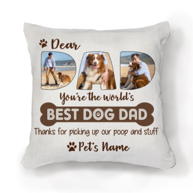 best dog dad photo pillow personalized dog gifts for owners dog dad pillow with dog names