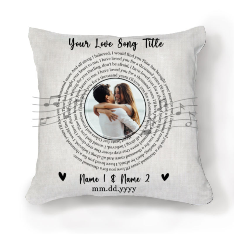 wedding song lyrics with photo personalized pillow song lyrics anniversary gift husband gifts for wedding day