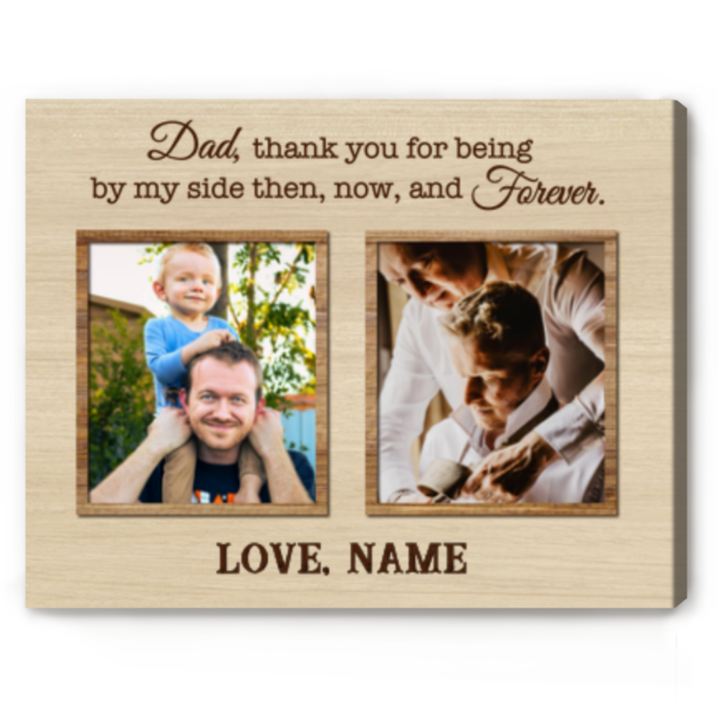 personalized father of the groom gift gifts for dad on wedding day from son dad thank you for being by my side photo canvas