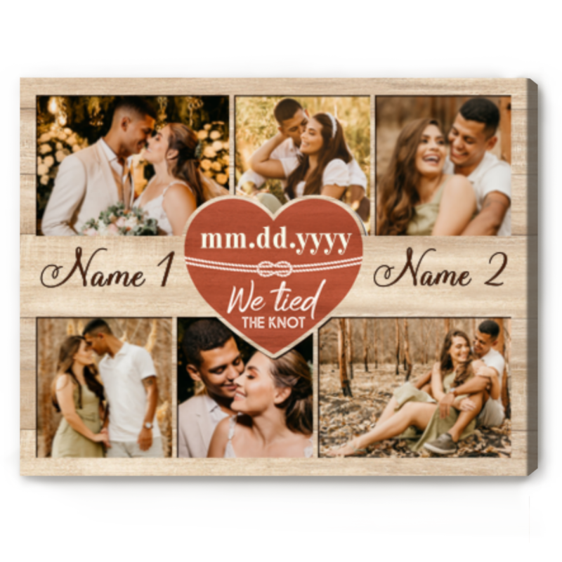 wedding photo collage personalized canvas wedding engagement gifts wedding picture memories we tied the knot