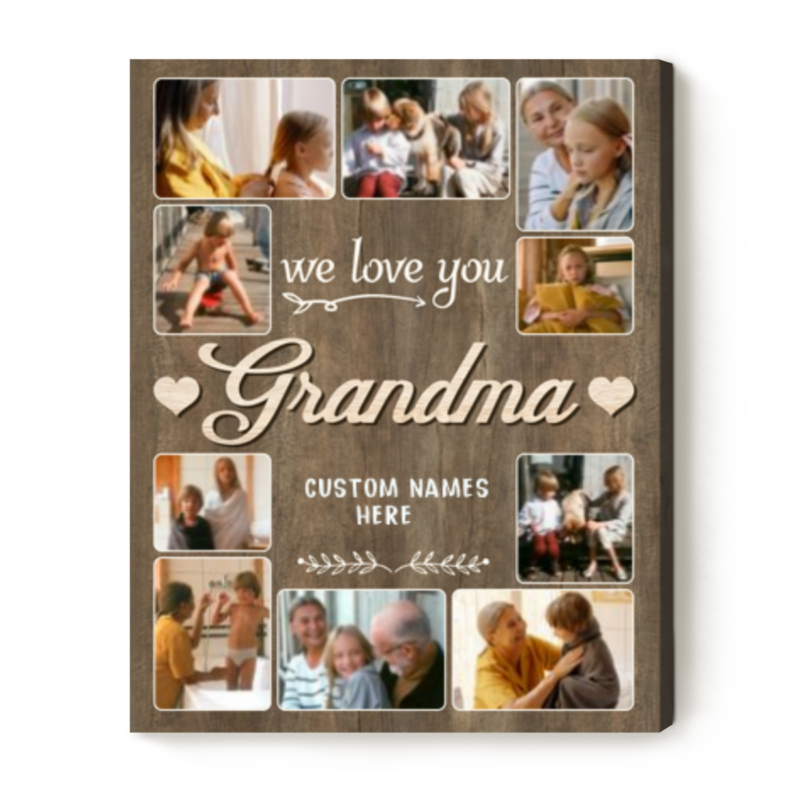 we love you grandma photo collage canvas christmas gifts for grandma from grandkids personalized grandma gifts