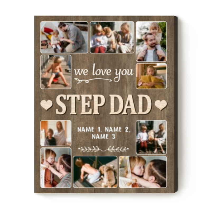 we love you step dad photo collage canvas step dad christmas gifts personalized gifts for step dad