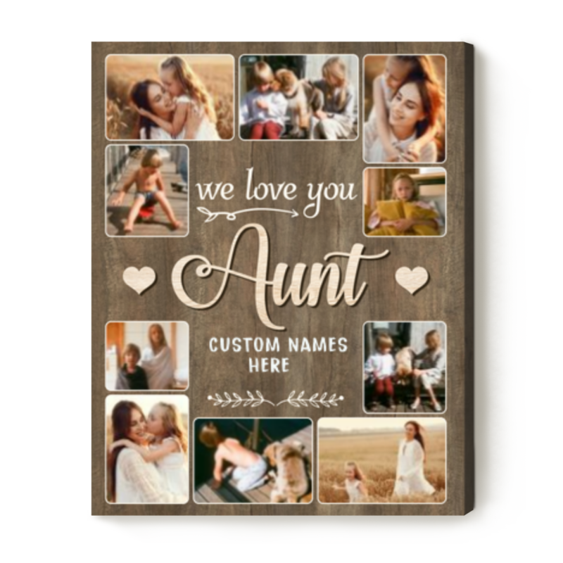 we love you aunt photo collage canvas christmas gift for aunt personalized aunt gifts from niece
