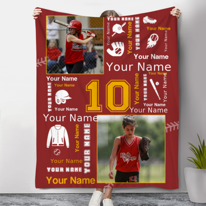 softball name blanket personalized with photo christmas gifts for softball player senior softball gifts for her for daughter