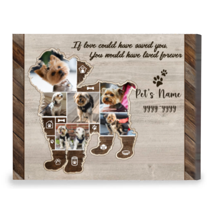 yorkshire terrier photo collage personalized canvas yorkie dog remembrance gift dog passed away gifts