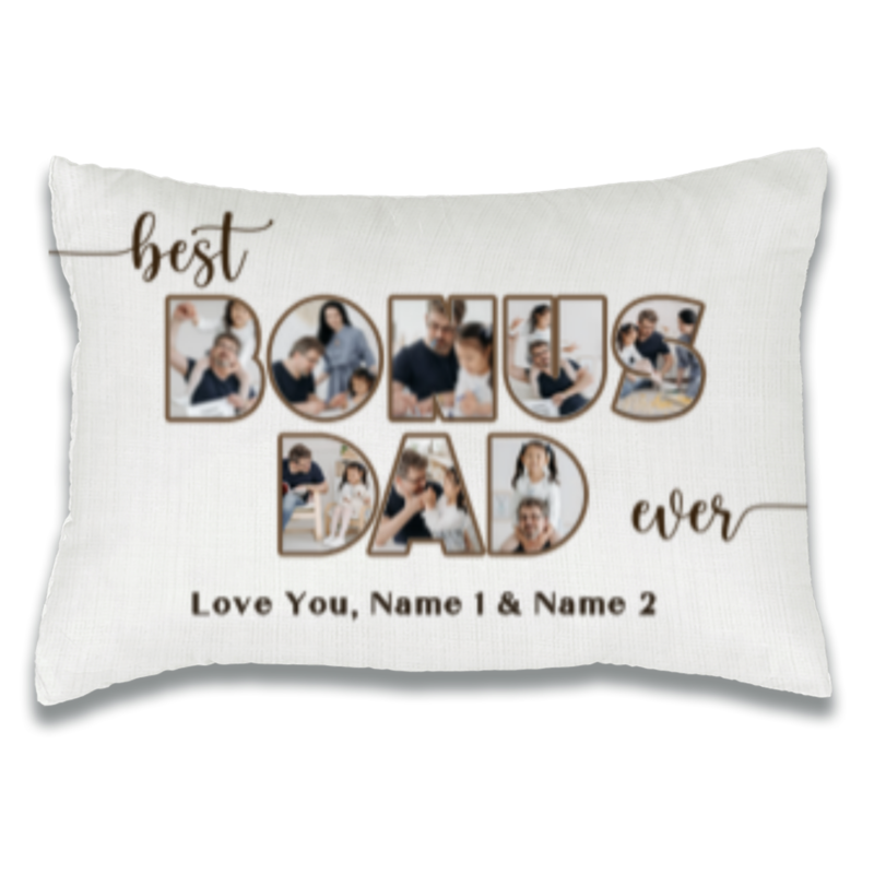 best bonus dad ever photo pillow bonus dad christmas gifts personalized bonus dad gifts with names