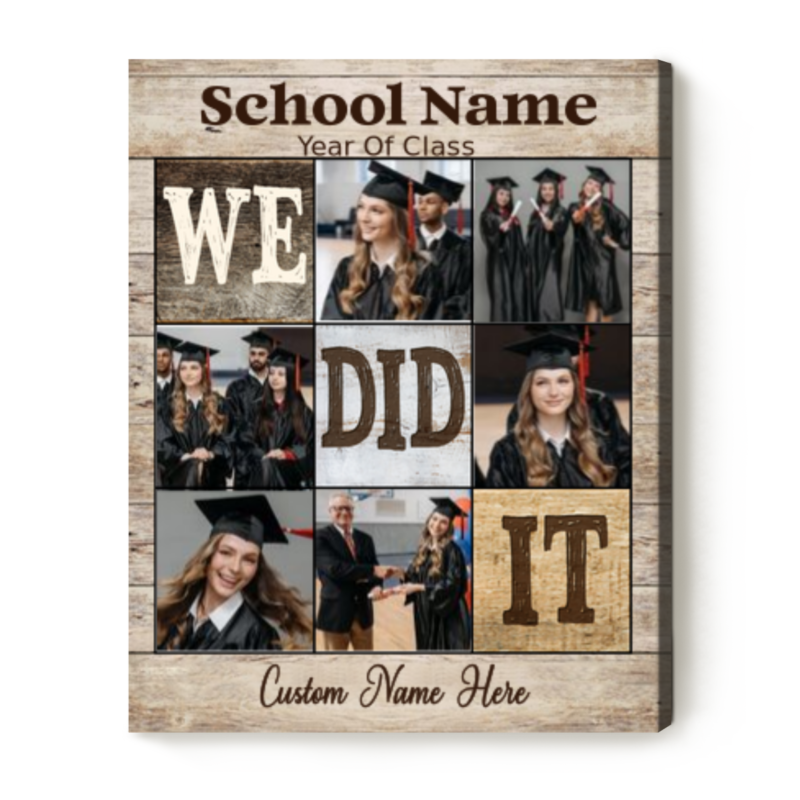 Personalized We Did It Graduation Photo Canvas, Custom Graduation Gifts For Friends, Graduation Gifts For Her