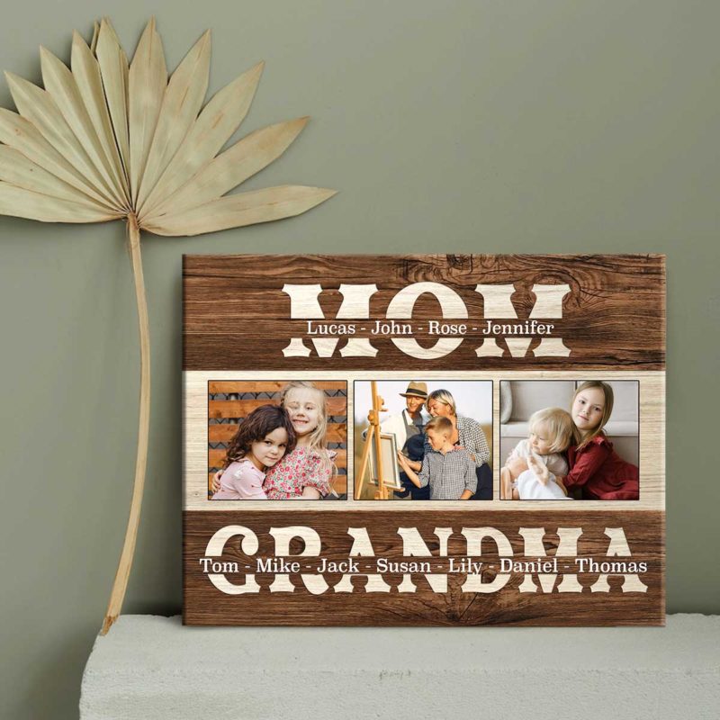 Mom Grandma Gifts Personalized Photo Canvas, Christmas Presents For ...