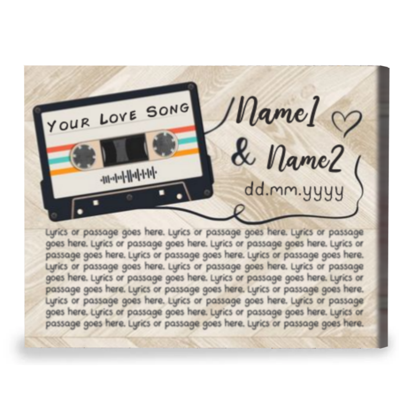custom canvas prints with song lyrics cassette song lyric gifts for him first dance wedding gift