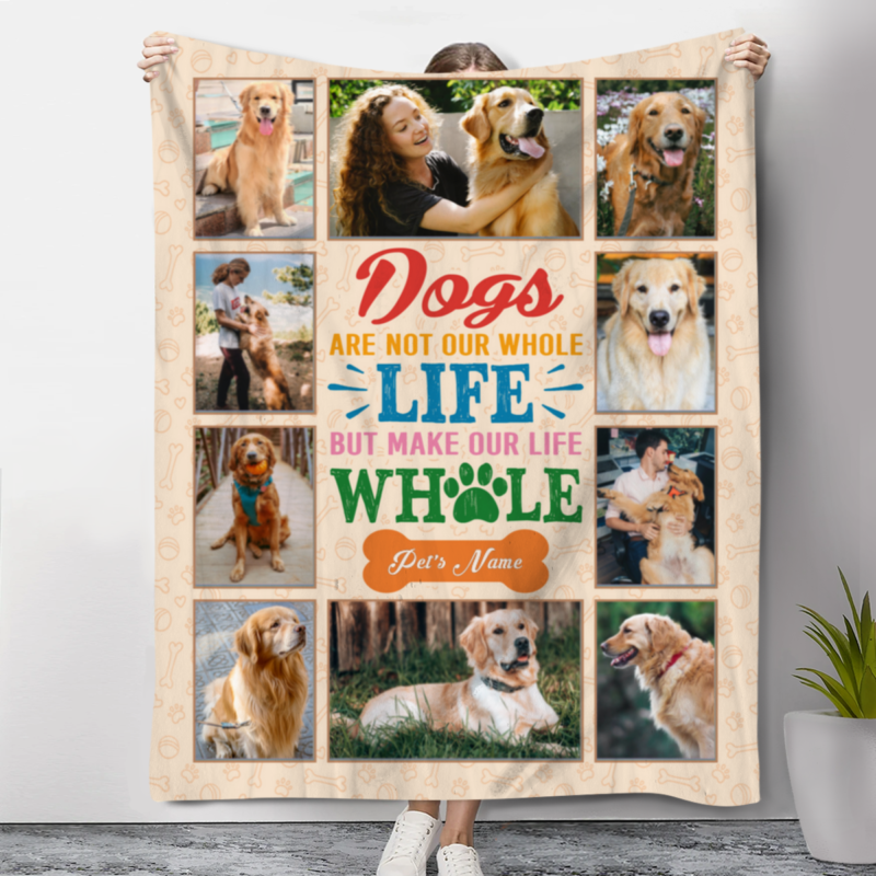 dog photo collage blanket personalized christmas gifts for dog owner dogs are not our whole life but they make our lives whole