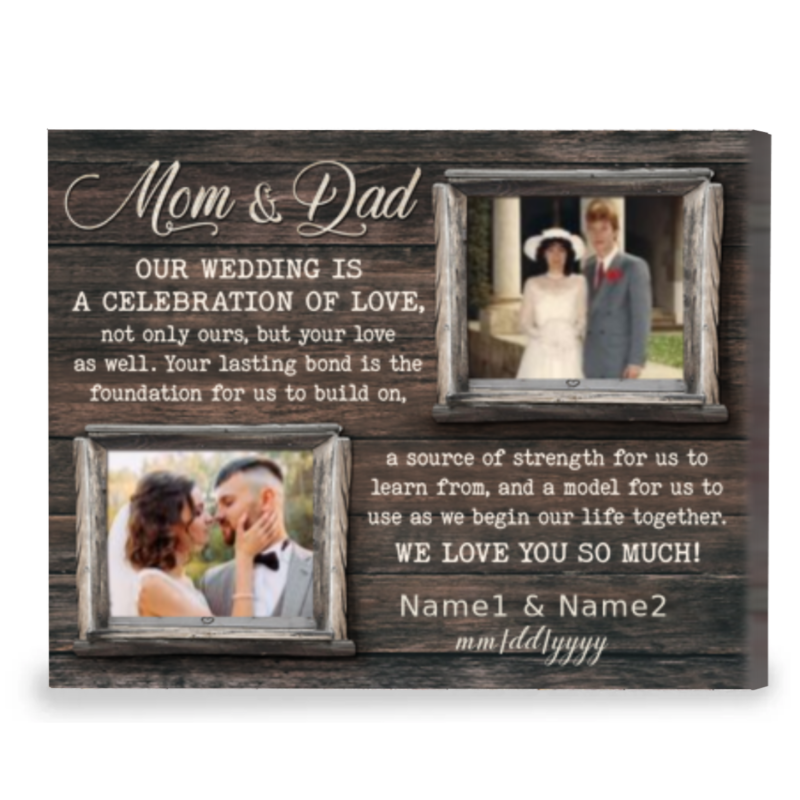 personalized wedding gift for parents thank you gift for parents mom and dad wedding gift picture canvas
