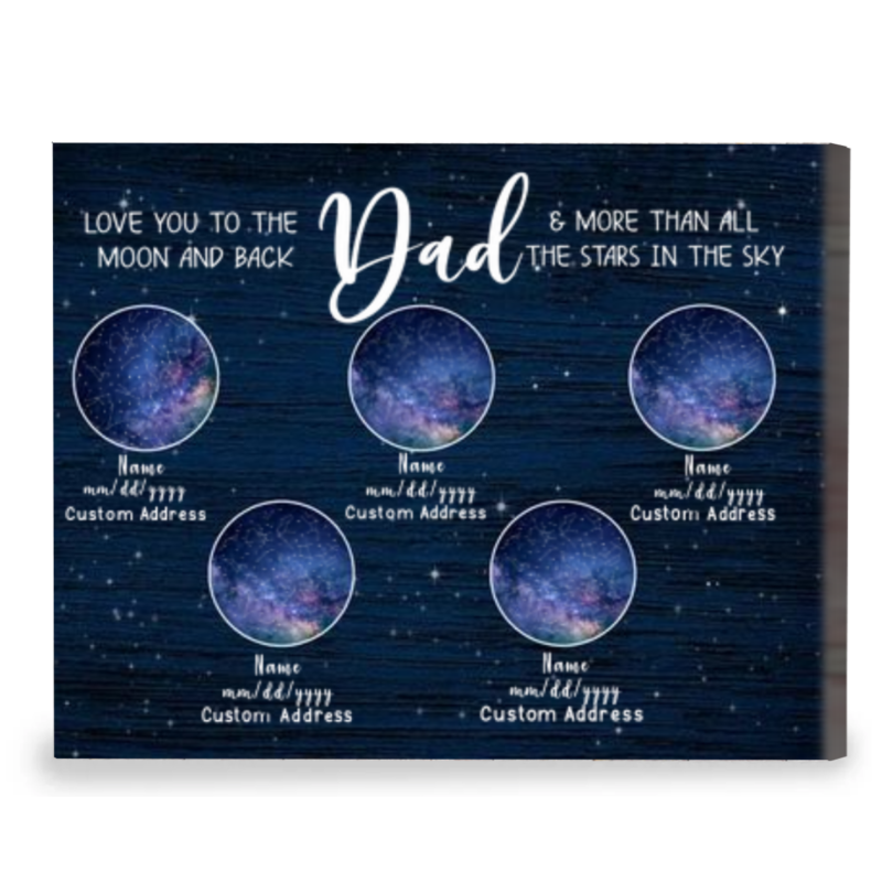 custom star map by date print for dad night sky christmas gifts for dad dad birthday gift from children