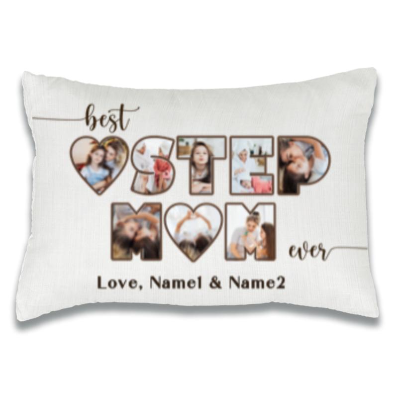 best step mom ever photo collage throw pillow step mom christmas gifts from stepdaughter gift for stepmoms with names