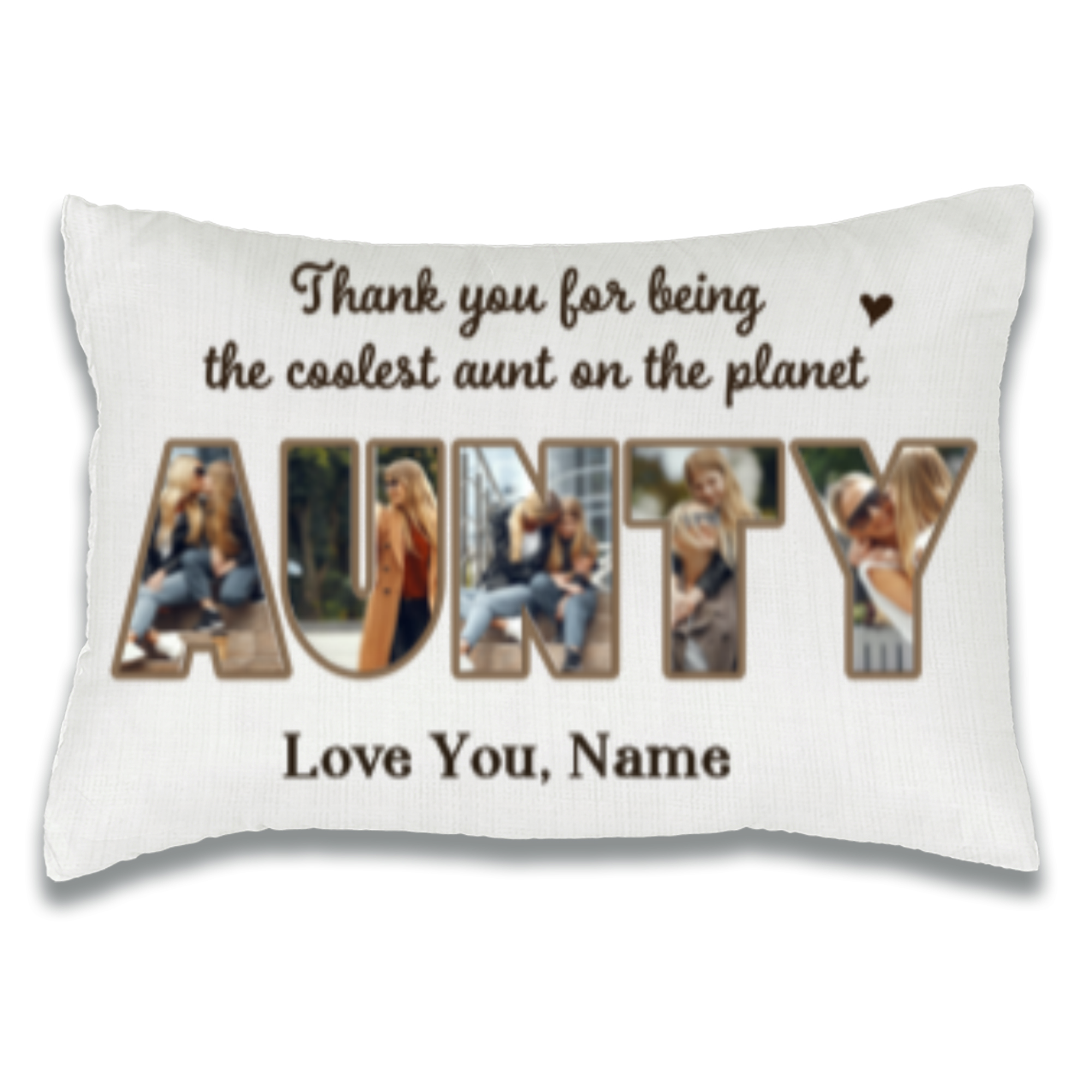 Aunty Photo Collage Pillow Personalized, Aunty