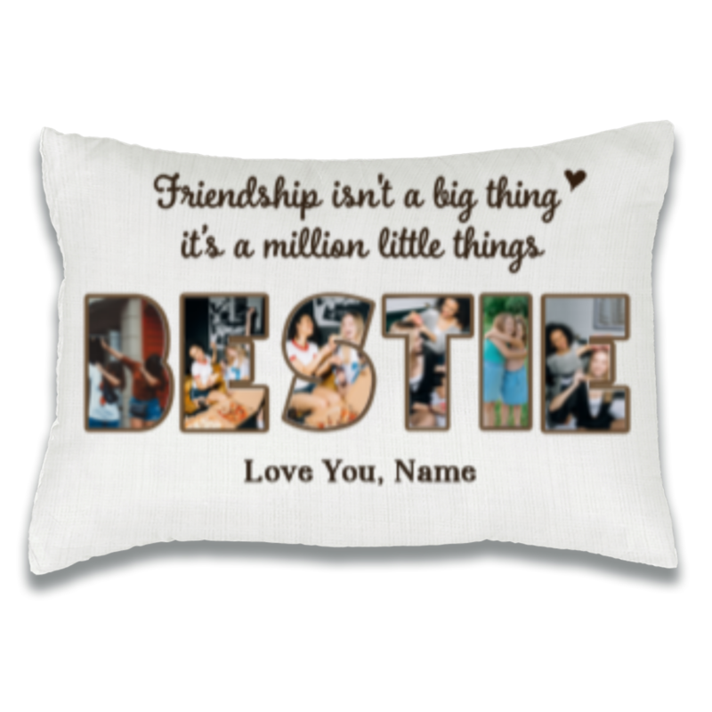 bestie personalized photo pillow bestie christmas gift friendship isn't a big thing it's a million little things