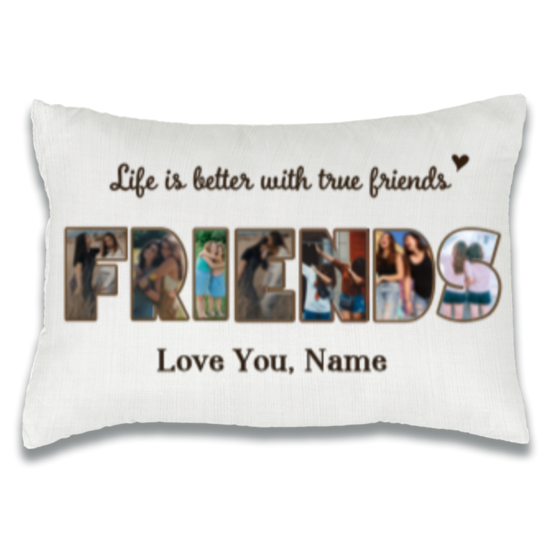 friends personalized photo collage pillow christmas gifts for friends life is better with true friends
