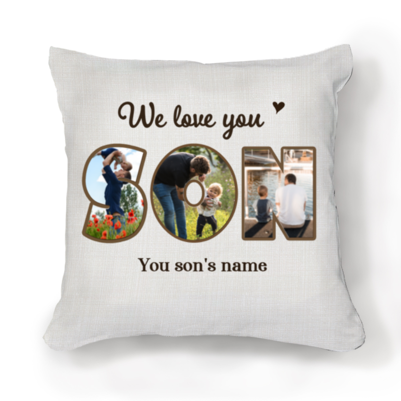 we love you son personalized photo pillow christmas gifts for son son gifts from mom and dad