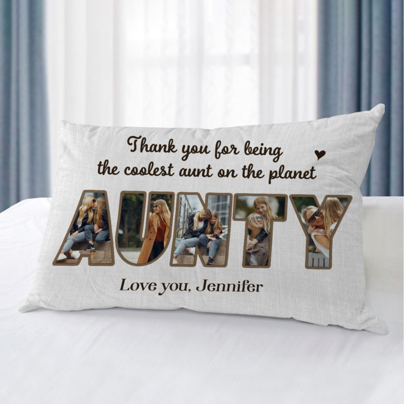 Aunty Photo Collage Pillow Personalized, Aunty Mothers Day Gift, Gift For Aunt Birthday With