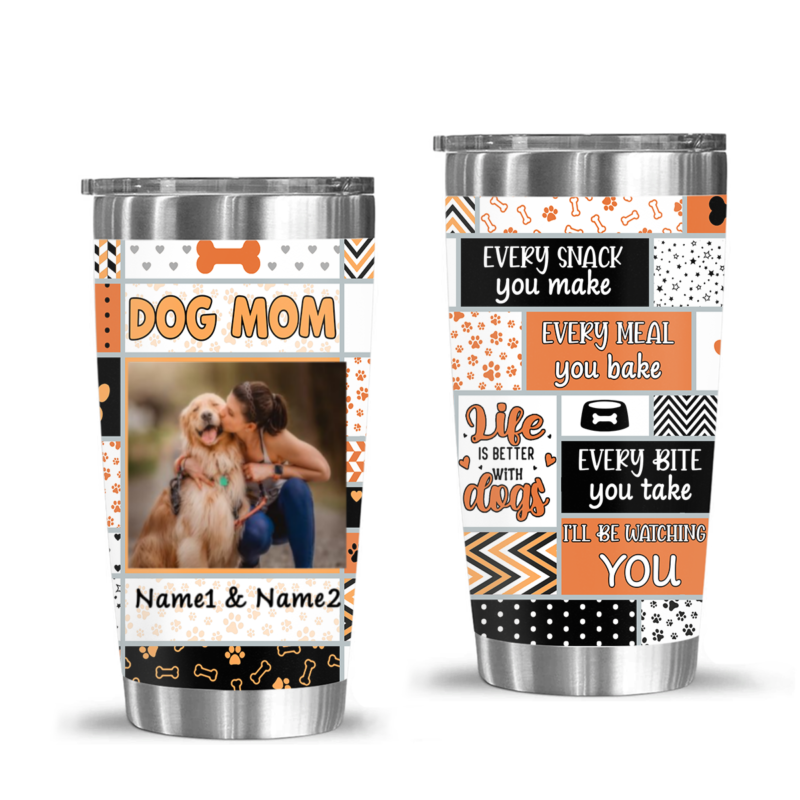 funny dog mom tumbler cup personalized dog mom christmas gifts life is better with dogs tumbler