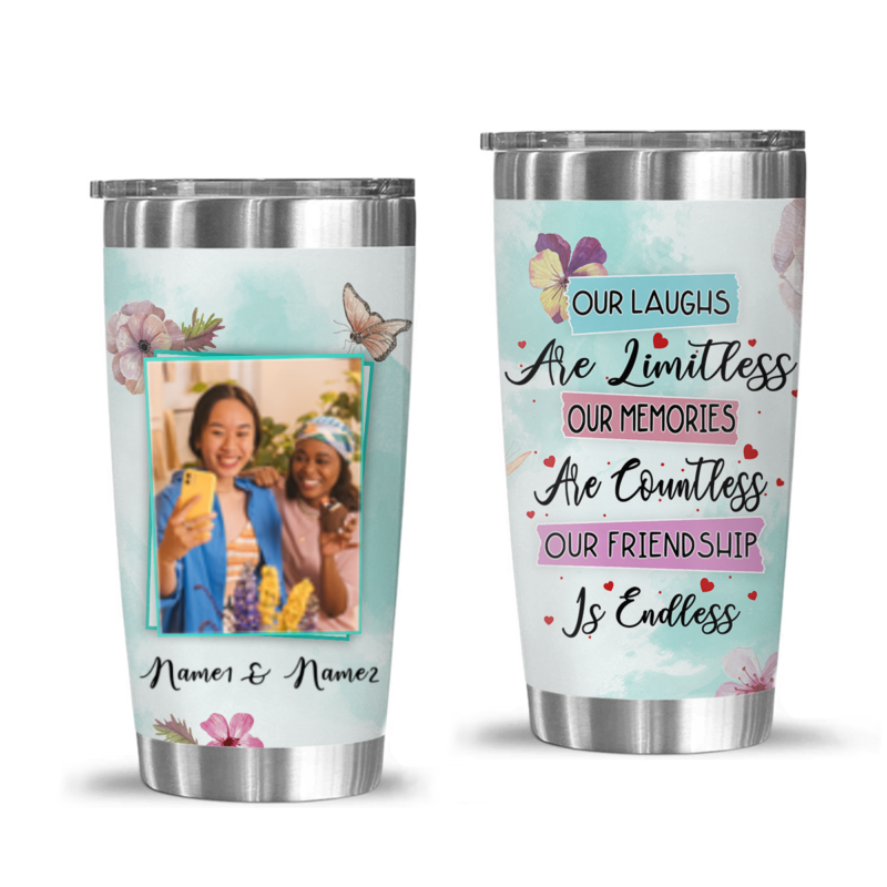 our friendship is endless tumbler cup friendship gifts christmas our laughs are limitless our memories are countless tumbler